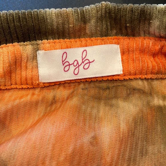 Warm colors tie dye oversized corduroy long sleeve button front shirt like new - Picture 3 of 4